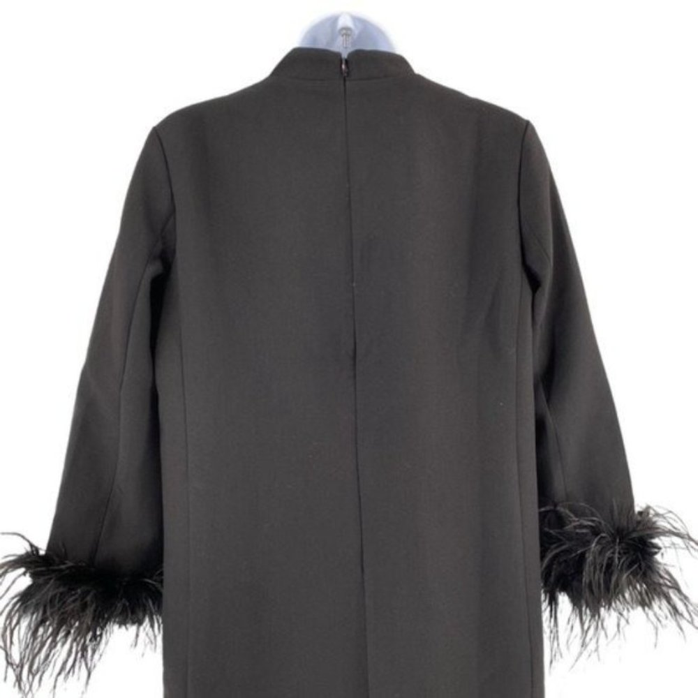Tuckernuck NEW Black Feather Mod Ellie Long Sleeve Mini Cocktail Dress Size M - Picture 11 of 14